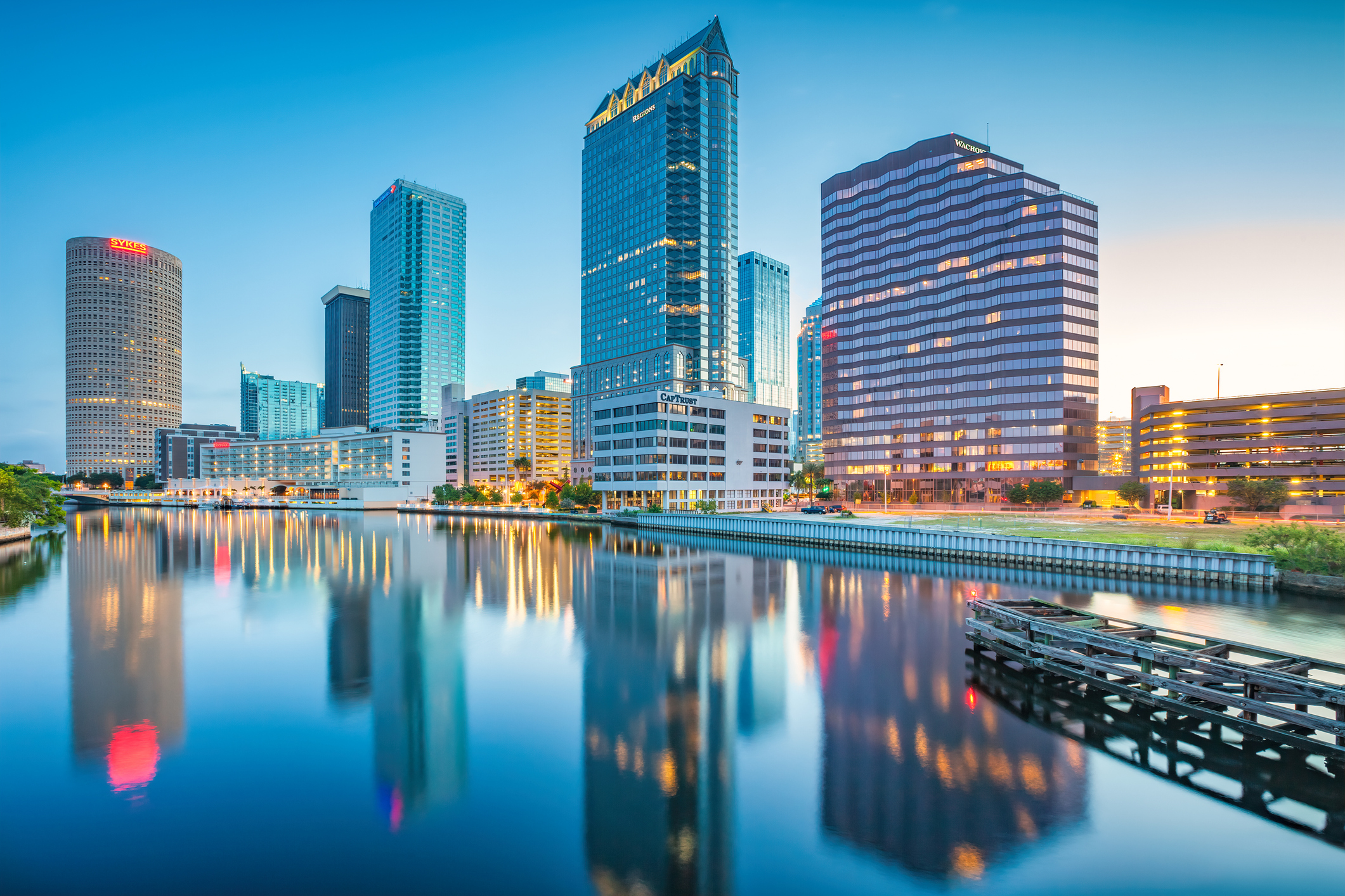 Skyline Downtown Tampa Florida USA Hillsborough River